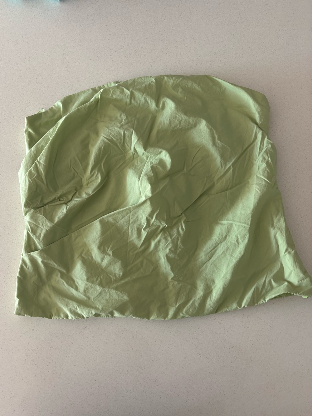 ZARA Flattering Draped Strapless Crop Top - Apple Green Size XL